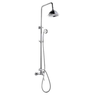 gros plan d'une pomme de douche avec une douchette à main