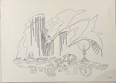 DIRKSEN (XXe siècle) Titania Feutre sur toile, signé en bas …