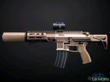 un gros plan d'un fusil sur fond noir