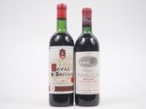 deux bouteilles de vin rouge posées l'une à côté de l'autre sur une surface blanche
