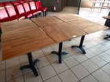 a table that has been set up in a restaurant