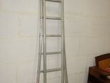 a ladder leaning up against a wall in a room