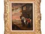 une image d'un tableau représentant un homme à cheval et une femme à cheval