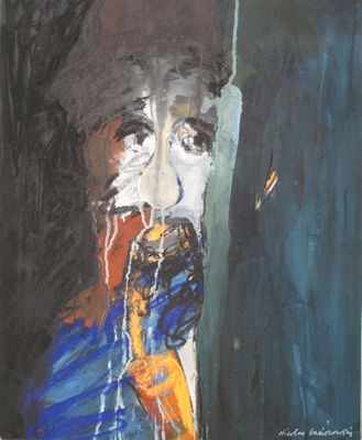 une image représentant un tableau où l'on voit un homme tenant un parapluie