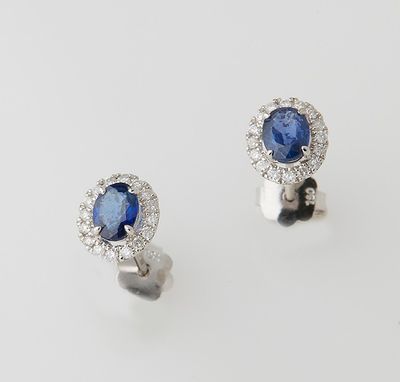 pair of sapphire and diamond earrings