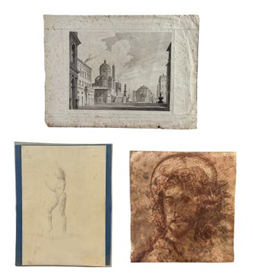 une série de trois dessins représentant un homme et une femme