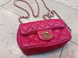 pink chanel bag with chain strap and chain