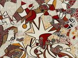 une image représentant une peinture d'un groupe d'animaux accrochée au mur