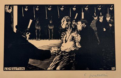 an image of a black and white drawing of a group of people