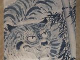 painting of a tiger and bamboo tree in a chinese style