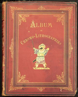 un vieux livre avec l'image d'un homme tenant une épée