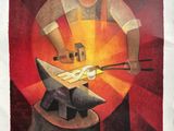 an image of a painting of a man with a hammer