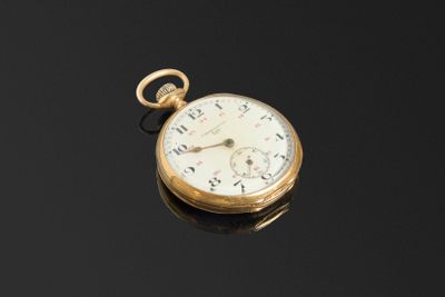 Grande montre à ancre ‘Omega’ en métal nickelé, N° du mouvem…