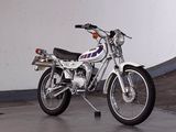 a motorcycle that is parked in a parking garage