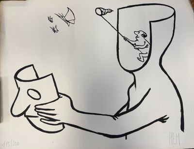 dessin représentant un homme cagoulé tenant une canette de soda