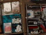 a box full of assorted items sitting on a table