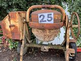 a cement mixer with a number 25 on it