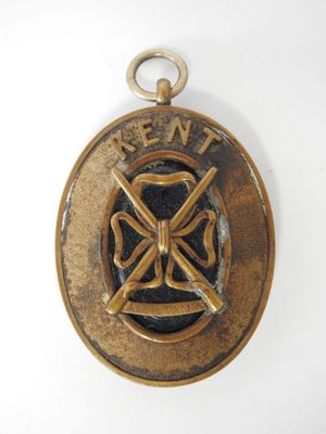 an image of a bronze medal with a fire department emblem on it