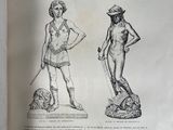 an open book with a drawing of a man and a woman