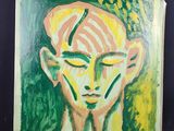 une image représentant un tableau d'un homme au visage vert et jaune