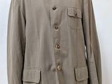 an image of a jacket on a mannequin stand on a white background