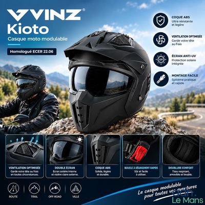 un gros plan d'un casque de moto porté par une personne à moto