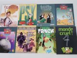 plusieurs livres pour enfants en français posés sur une surface blanche
