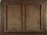 painting of a wooden frame with a window in the middle of it