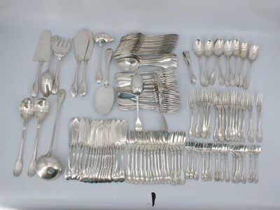 a lot of silver spoons and forks on the table