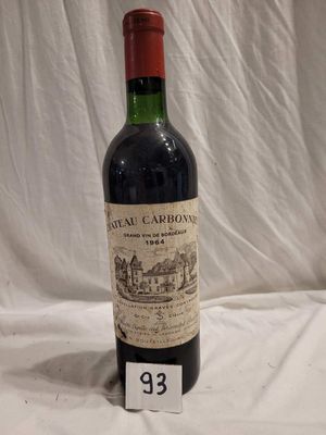1 bouteille CHÂTEAU CARBONNIEUX 1964 GCC GRAVES, étiquette t…