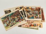 les cartes comportent de nombreuses photos de personnes dans une grange