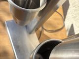 a close up of a metal object on a table