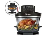 a picture of a food processor with a chicken inside of it
