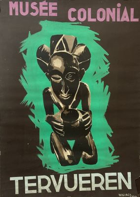 une vieille affiche faisant la promotion d'un musée d'art colonial aux Philippines