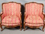 pair of 19th century french louis xv style fauteure armchairs