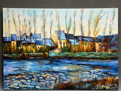 Roland BONNALD (1946) Vue de village.