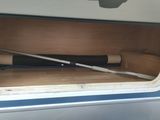 a baseball bat in the back of a camper