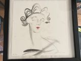 a drawing of a woman with a tiara on her head
