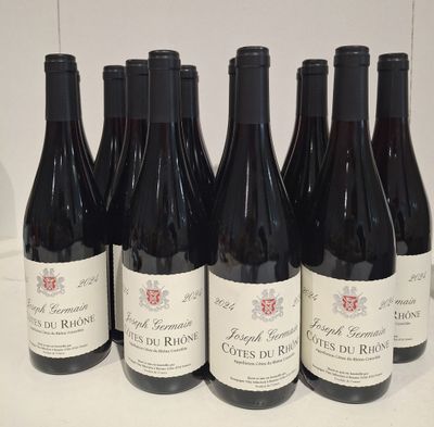 six bouteilles de vin rouge sont alignées sur un comptoir