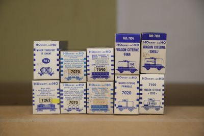 a stack of small boxes sitting on top of a table