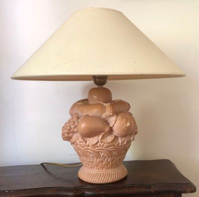 Lampe à poser, le piètement en plâtre patiné façon terre-cui…