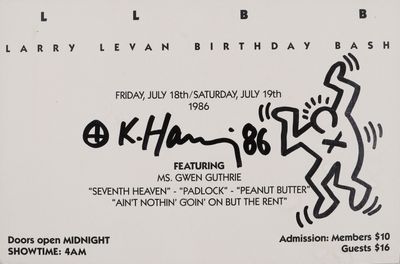 an image of a poster for a birthday bash with a drawing of a man