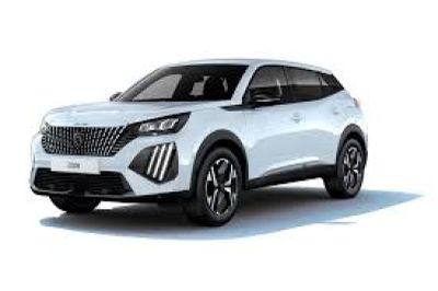 un SUV blanc garé sur une surface blanche, avec un arrière-plan blanc
