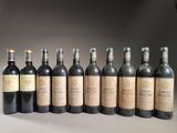 six bouteilles de vin alignées sur une table
