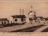 an old photo of a building that has been torn down