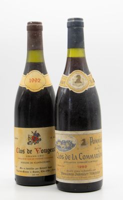 deux bouteilles de vin posées l'une à côté de l'autre sur une surface blanche