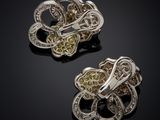 pair of yellow and white diamond brooches, by van cleef