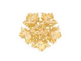an image of a gold brooch with leaves on a white background
