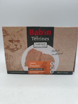 Lot de 12 - BAB'IN - Terrine Poulet - Chat Stérilisé - Sans …