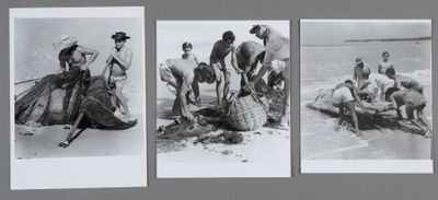 André GAMET (1919-2017) Brésil. Pêcheurs sur la plage de Tam…